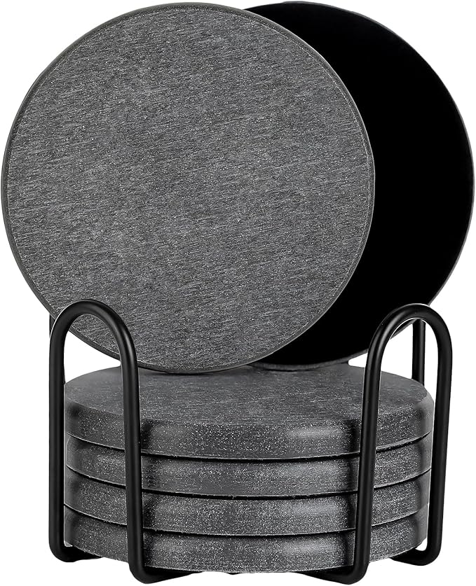 4-Inch Absorbent Coasters | Quick-Drying & Non-Slip | Durable Table Protection Coasters